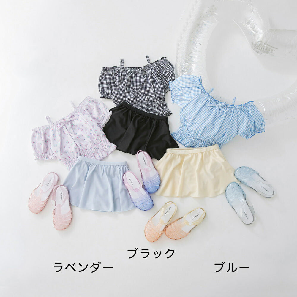 日本童裝 Branshes 防UV 吊帶泳衣兩件套裝 90-150cm 女童款 夏季 夏日玩水泳衣特輯