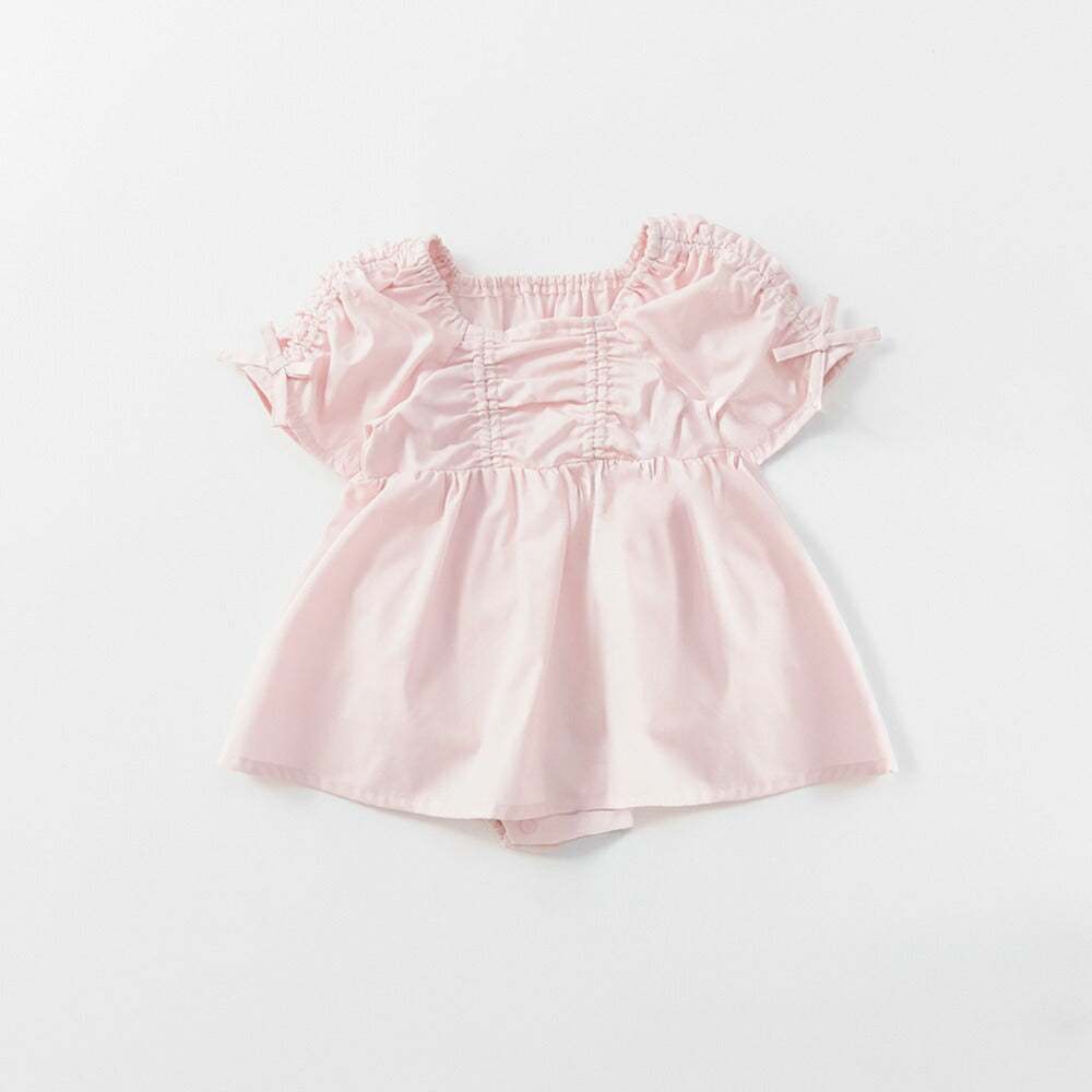 日本童裝 Branshes 皺褶緞帶連衣 70-80cm 女童款 初生嬰兒 夏季 Jumpsuit