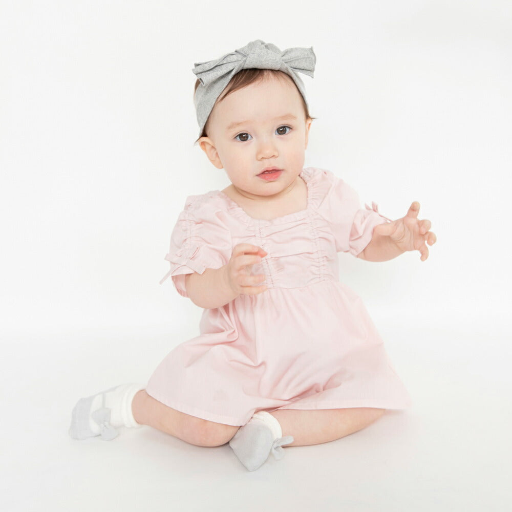 日本童裝 Branshes 皺褶緞帶連衣 70-80cm 女童款 初生嬰兒 夏季 Jumpsuit