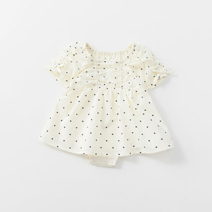 日本童裝 Branshes 皺褶緞帶連衣 70-80cm 女童款 初生嬰兒 夏季 Jumpsuit