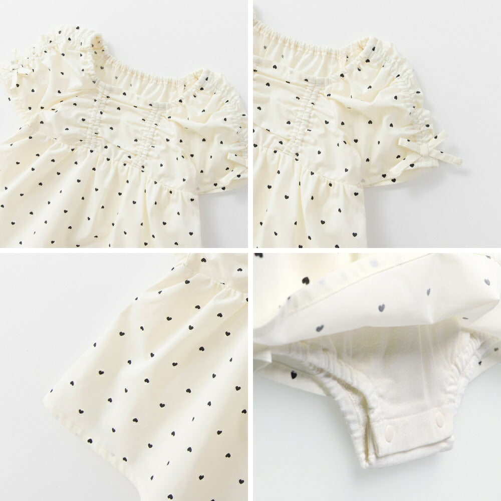 日本童裝 Branshes 皺褶緞帶連衣 70-80cm 女童款 初生嬰兒 夏季 Jumpsuit
