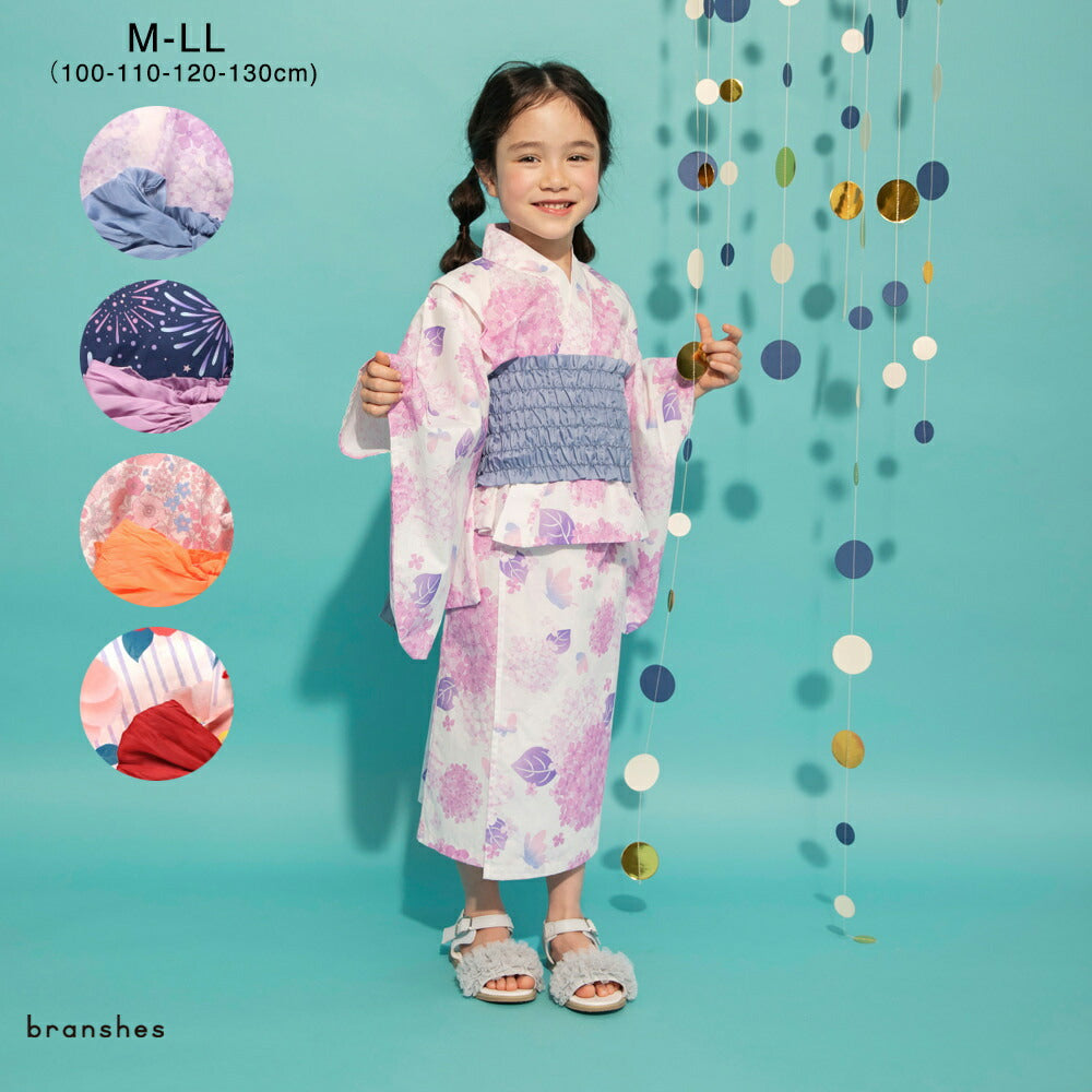 日本童裝 Branshes 2Way 日本浴衣3件套裝 日本和服 100-130cm 女童款 夏季 OUTERWEAR DRESSES 日本夏祭慶典特輯