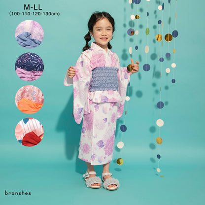 日本童裝 Branshes 2Way 日本浴衣3件套裝 日本和服 100-130cm 女童款 夏季 OUTERWEAR DRESSES 日本夏祭慶典特輯