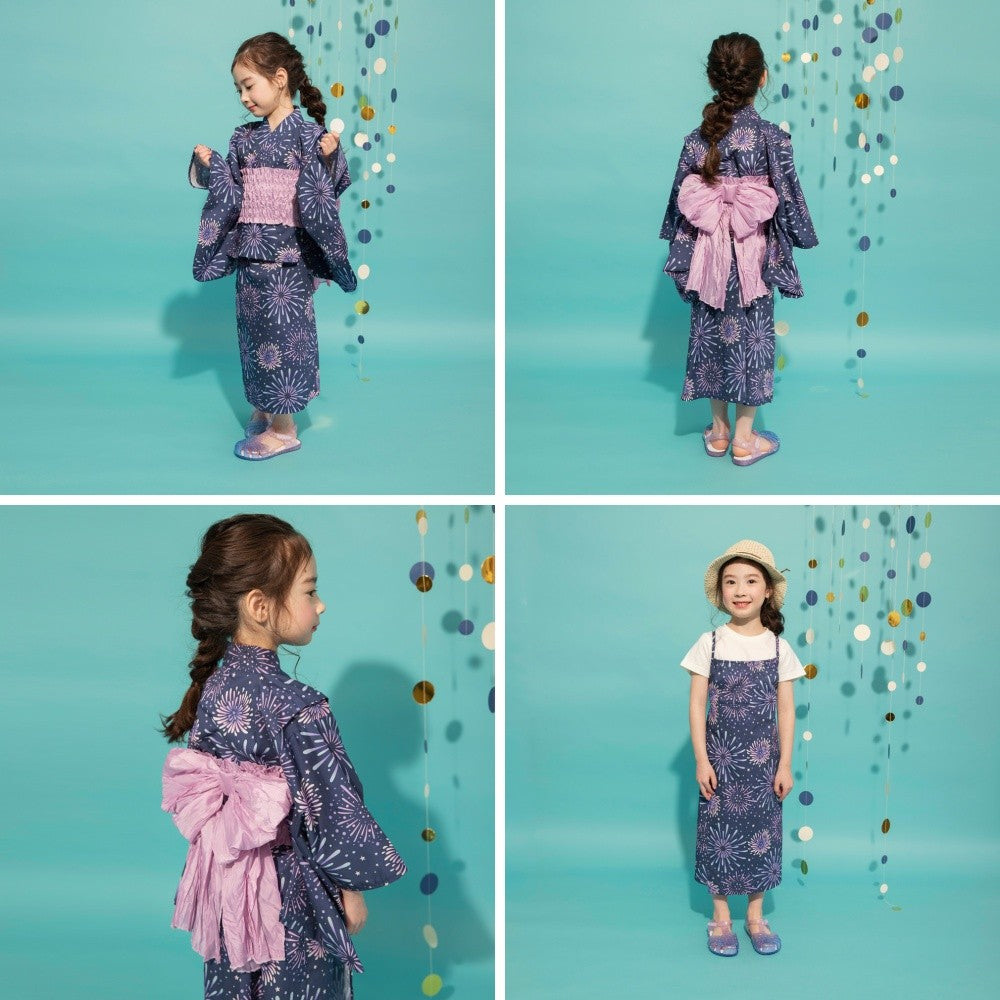日本童裝 Branshes 2Way 日本浴衣3件套裝 日本和服 100-130cm 女童款 夏季 OUTERWEAR DRESSES 日本夏祭慶典特輯
