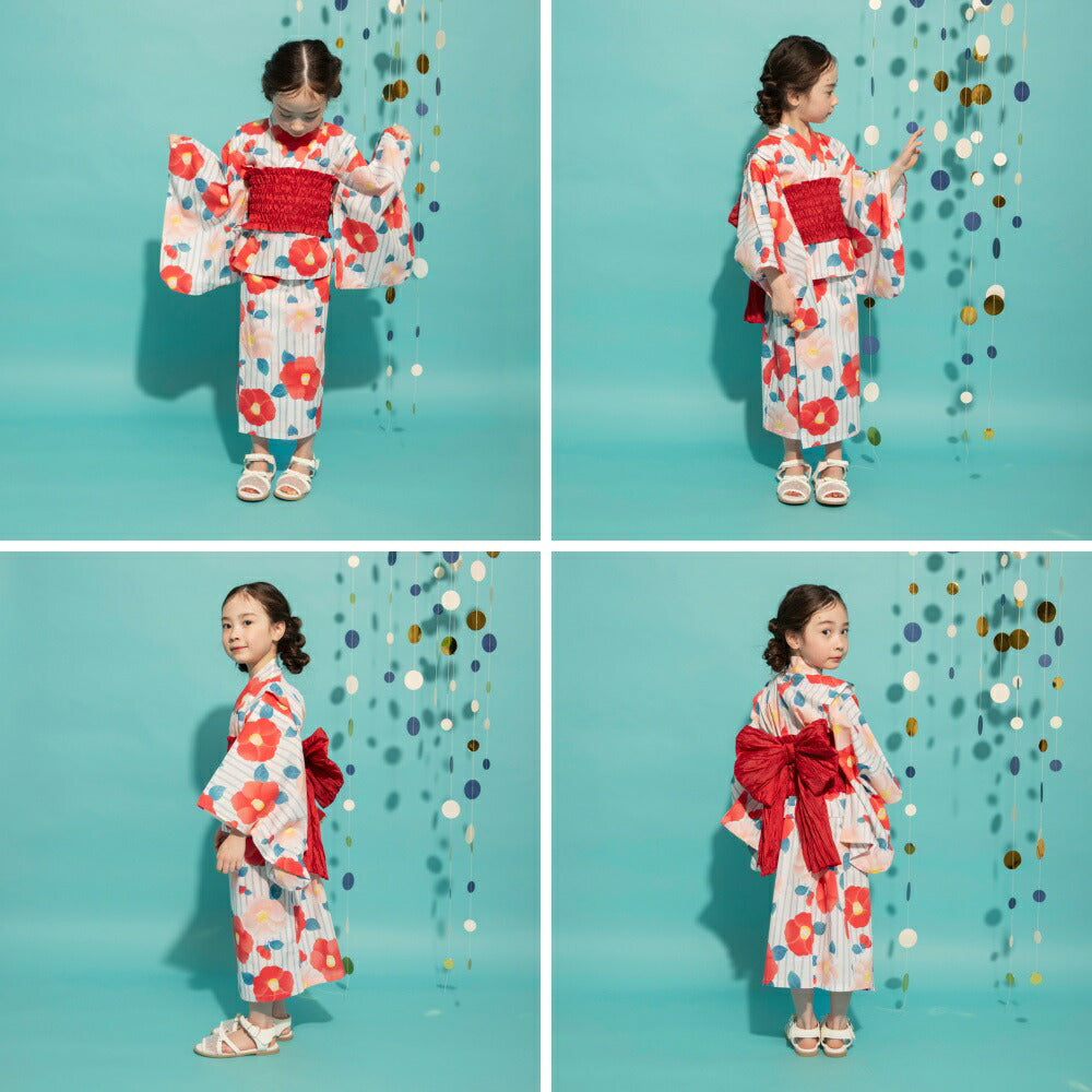 日本童裝 Branshes 2Way 日本浴衣3件套裝 日本和服 100-130cm 女童款 夏季 OUTERWEAR DRESSES 日本夏祭慶典特輯