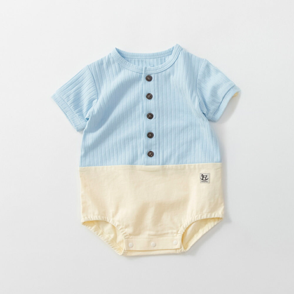 日本童裝 Branshes 拼接連衣 70-80cm 男童款 初生嬰兒 夏季 Jumpsuit