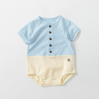日本童裝 Branshes 拼接連衣 70-80cm 男童款 初生嬰兒 夏季 Jumpsuit