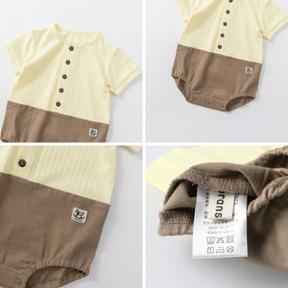 日本童裝 Branshes 拼接連衣 70-80cm 男童款 初生嬰兒 夏季 Jumpsuit