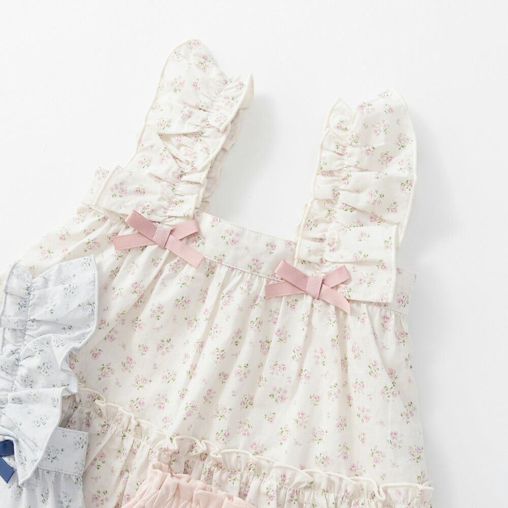 日本童裝 Branshes 荷葉邊束腰上衣和燈籠褲套裝 70-80cm 女童款 初生嬰兒 夏季 TOPS PANTS