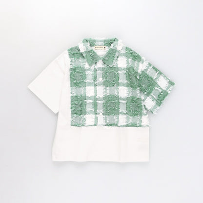 日本童裝 Branshes 3D格紋拼接polo衫 90-150cm 男童款 夏季 TOPS