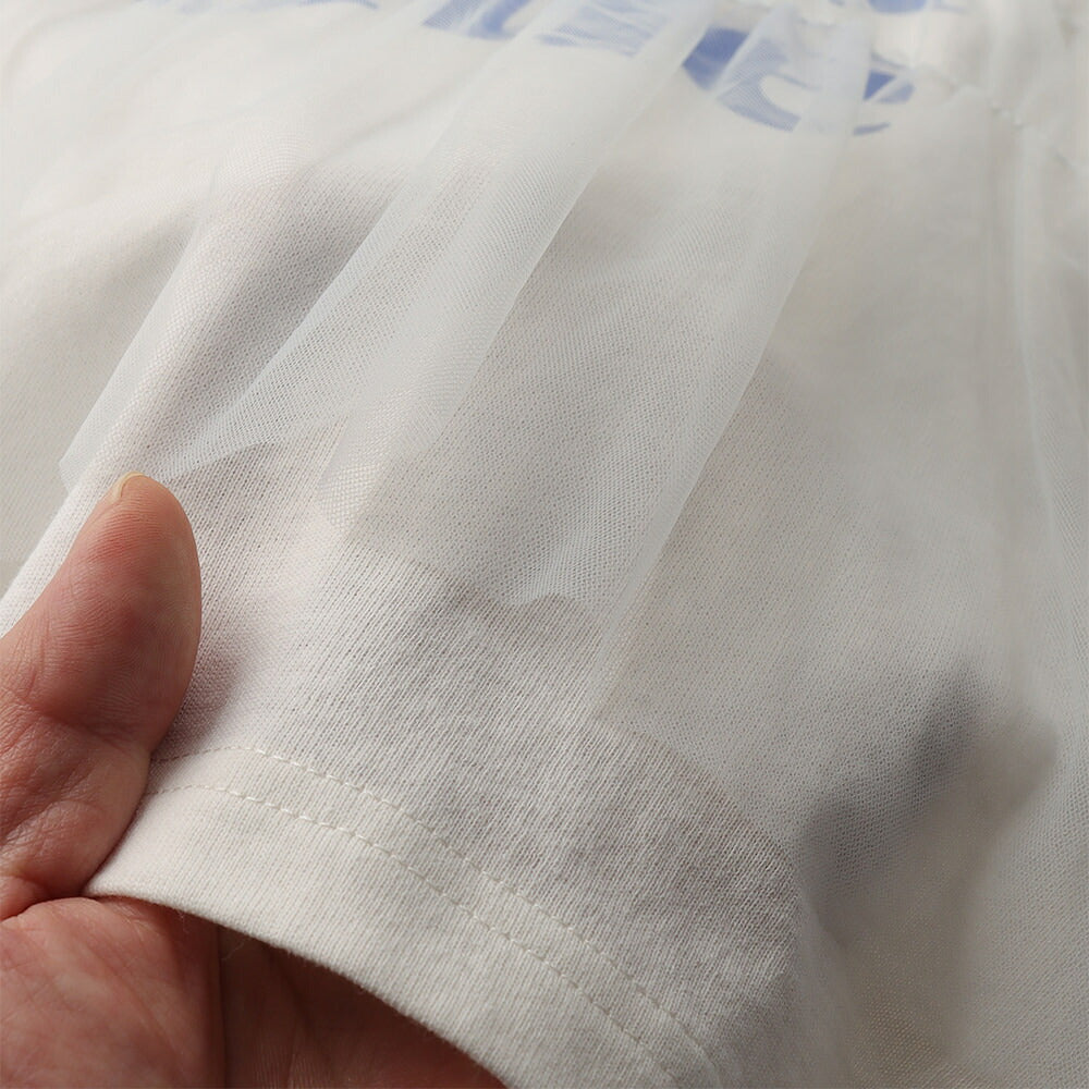 日本童裝 Branshes 薄紗拼接短袖上衣 100-150cm 女童款 夏季 TOPS