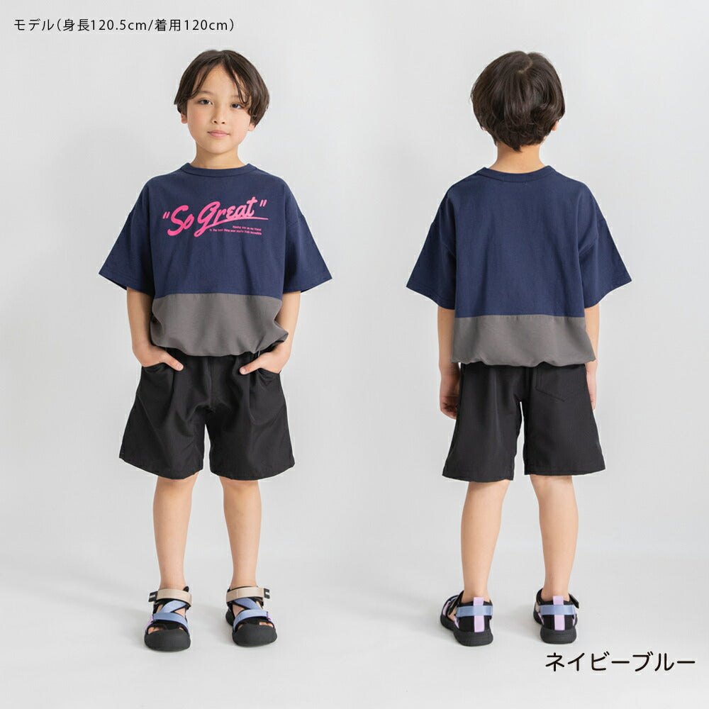 日本童裝 Branshes 雙色拼接短袖上衣 80-150cm 男童款 夏季 TOPS