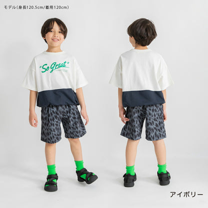 日本童裝 Branshes 雙色拼接短袖上衣 80-150cm 男童款 夏季 TOPS