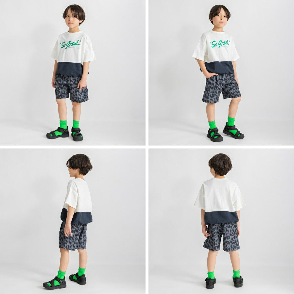 日本童裝 Branshes 雙色拼接短袖上衣 80-150cm 男童款 夏季 TOPS