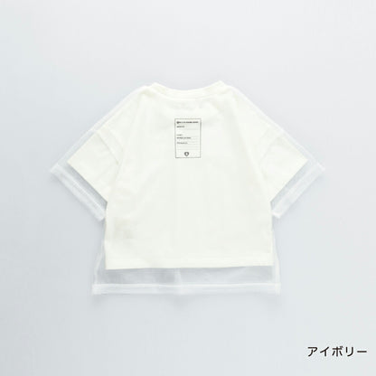 日本童裝 Branshes 疊穿薄紗短袖上衣 90-150cm 女童款 夏季 TOPS