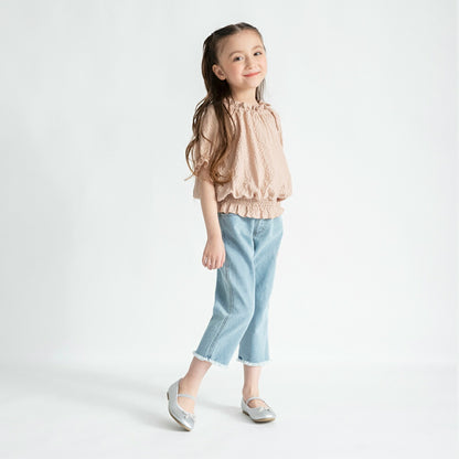 日本童裝 Branshes 銀色波點蝴蝶結上衣 90-150cm 女童款 夏季 TOPS