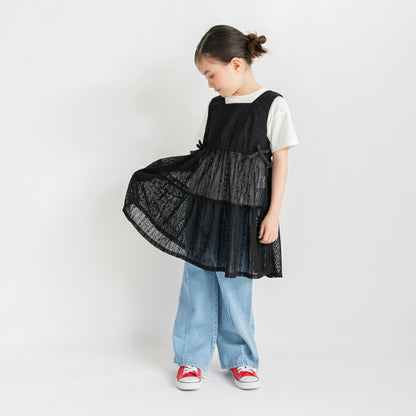 日本童裝 Branshes 蕾絲長版背心上衣兩件套裝 80-150cm 女童款 夏季 TOPS