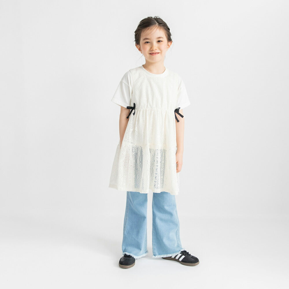 日本童裝 Branshes 蕾絲長版背心上衣兩件套裝 80-150cm 女童款 夏季 TOPS