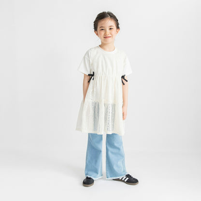 日本童裝 Branshes 蕾絲長版背心上衣兩件套裝 80-150cm 女童款 夏季 TOPS