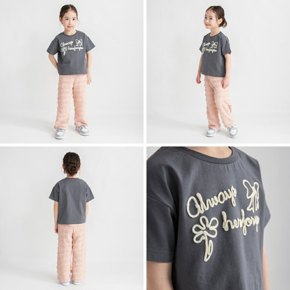 日本童裝 Branshes 立體刺繡上衣 80-150cm 女童款 夏季 TOPS