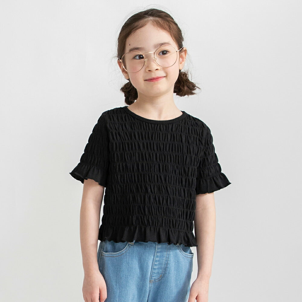 日本童裝 Branshes 打攬皺皺碎花上衣 80-150cm 女童款 夏季 TOPS