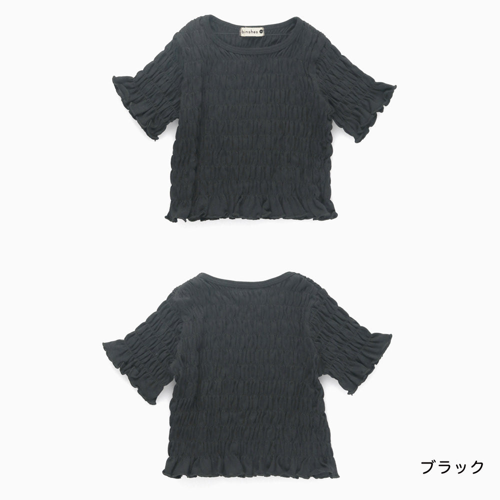 日本童裝 Branshes 打攬皺皺碎花上衣 80-150cm 女童款 夏季 TOPS