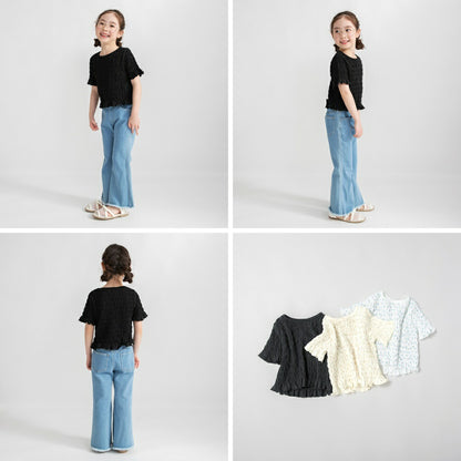 日本童裝 Branshes 打攬皺皺碎花上衣 80-150cm 女童款 夏季 TOPS