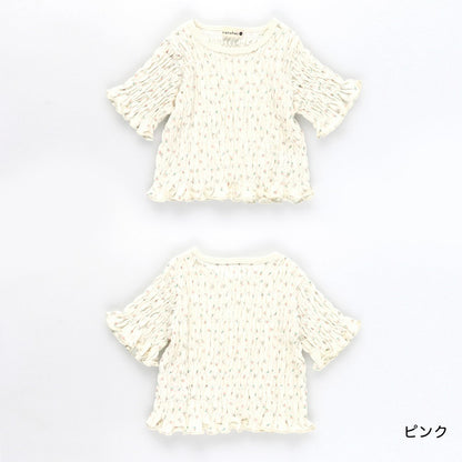 日本童裝 Branshes 打攬皺皺碎花上衣 80-150cm 女童款 夏季 TOPS