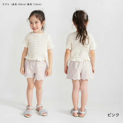 日本童裝 Branshes 打攬皺皺碎花上衣 80-150cm 女童款 夏季 TOPS