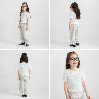 日本童裝 Branshes 打攬皺皺碎花上衣 80-150cm 女童款 夏季 TOPS