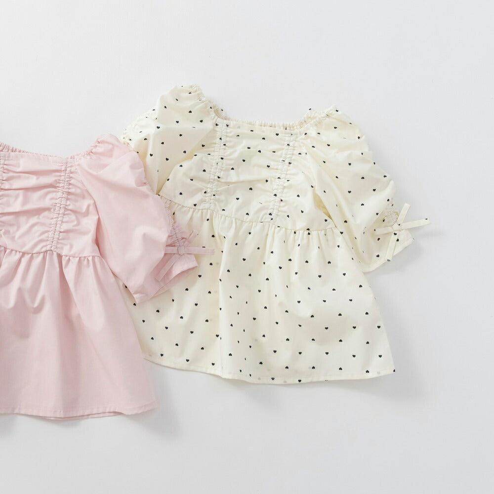 日本童裝 Branshes 緞帶蝴蝶結手袖上衣 90-150cm 女童款 夏季 TOPS