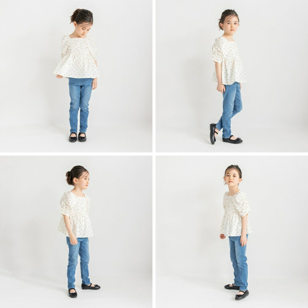 日本童裝 Branshes 緞帶蝴蝶結手袖上衣 90-150cm 女童款 夏季 TOPS