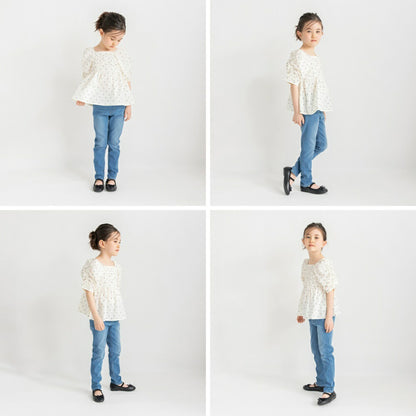 日本童裝 Branshes 緞帶蝴蝶結手袖上衣 90-150cm 女童款 夏季 TOPS