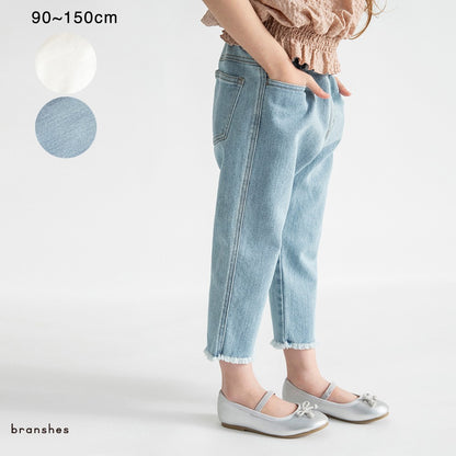 日本童裝 Branshes 流蘇邊七分牛仔褲 90-150cm 女童款 夏季 PANTS