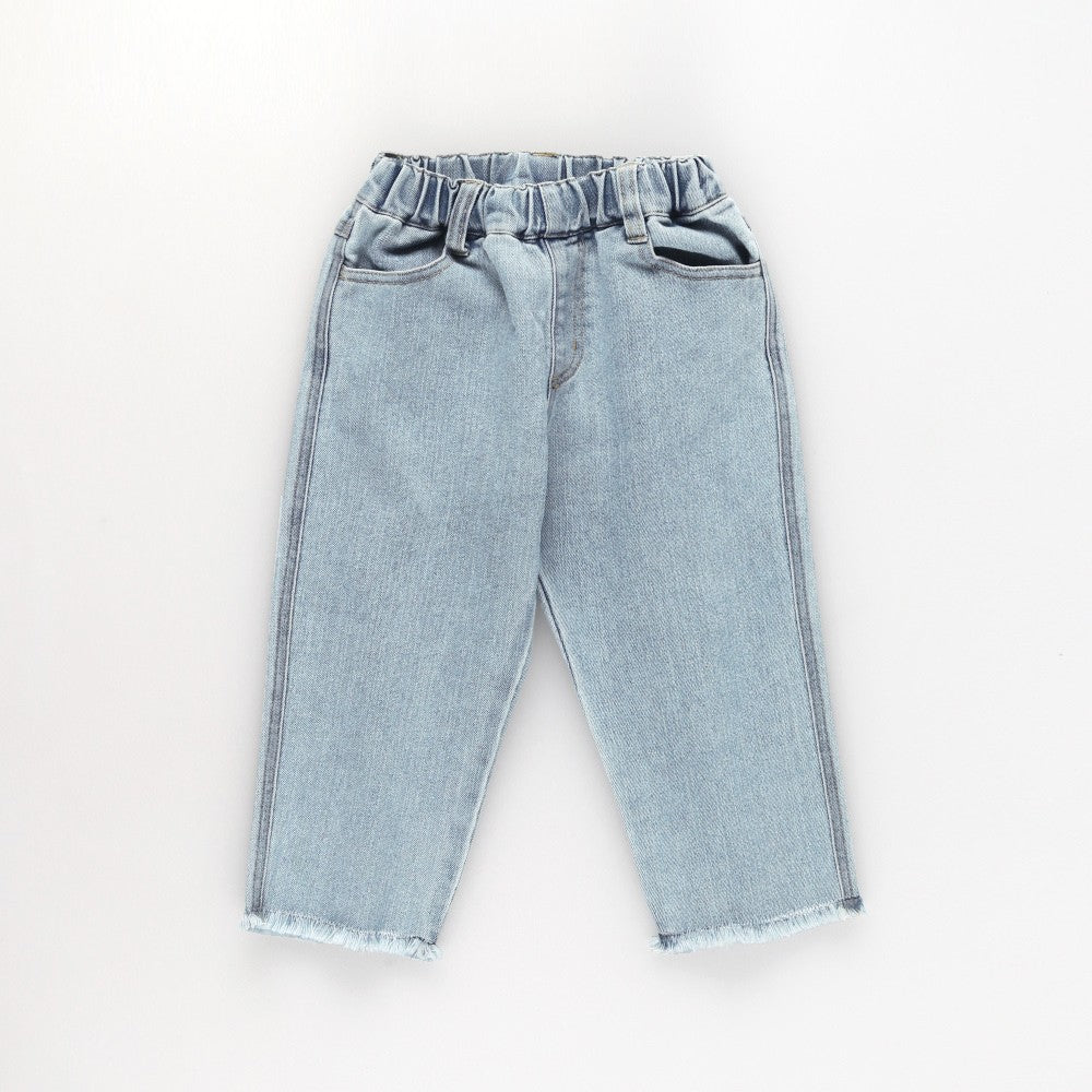 日本童裝 Branshes 流蘇邊七分牛仔褲 90-150cm 女童款 夏季 PANTS