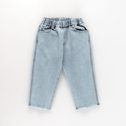 日本童裝 Branshes 流蘇邊七分牛仔褲 90-150cm 女童款 夏季 PANTS