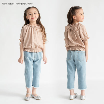 日本童裝 Branshes 流蘇邊七分牛仔褲 90-150cm 女童款 夏季 PANTS