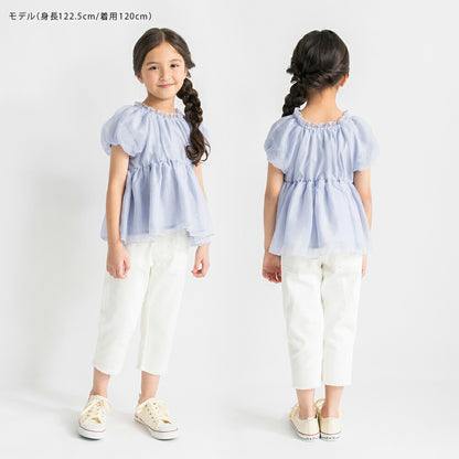 日本童裝 Branshes 流蘇邊七分牛仔褲 90-150cm 女童款 夏季 PANTS