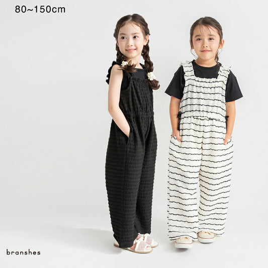 日本童裝 Branshes 提花吊帶連身褲 80-150cm 女童款 夏季 Jumpsuit