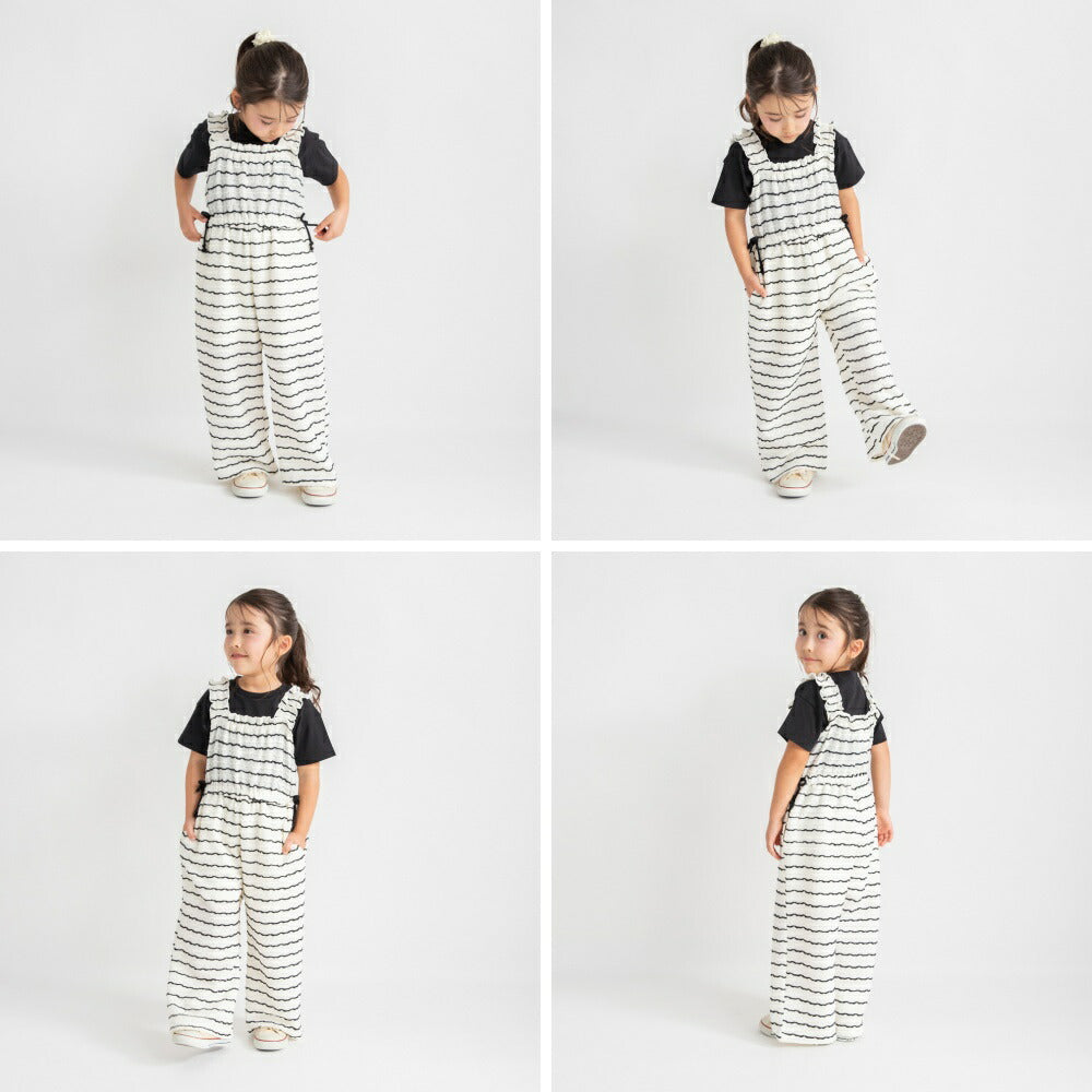 日本童裝 Branshes 提花吊帶連身褲 80-150cm 女童款 夏季 Jumpsuit