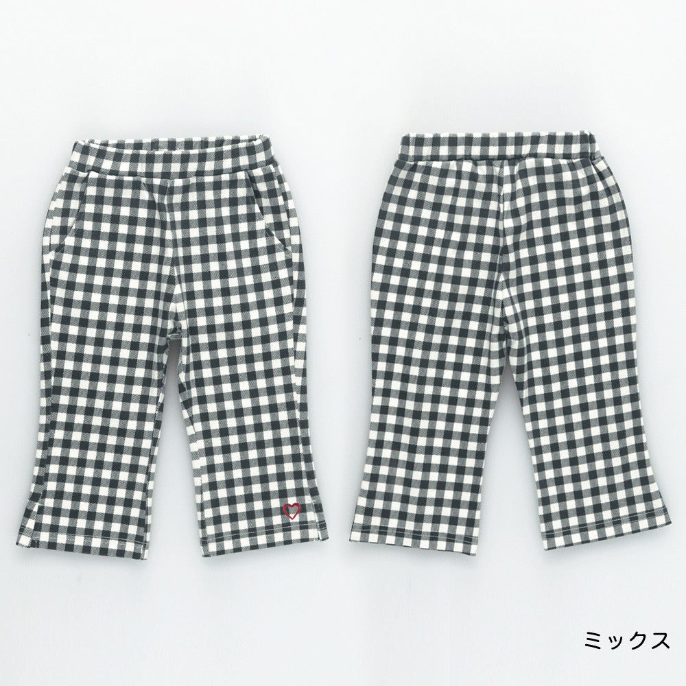 日本童裝 Branshes 心形刺繡彈力七分褲 80-130cm 女童款 夏季 PANTS