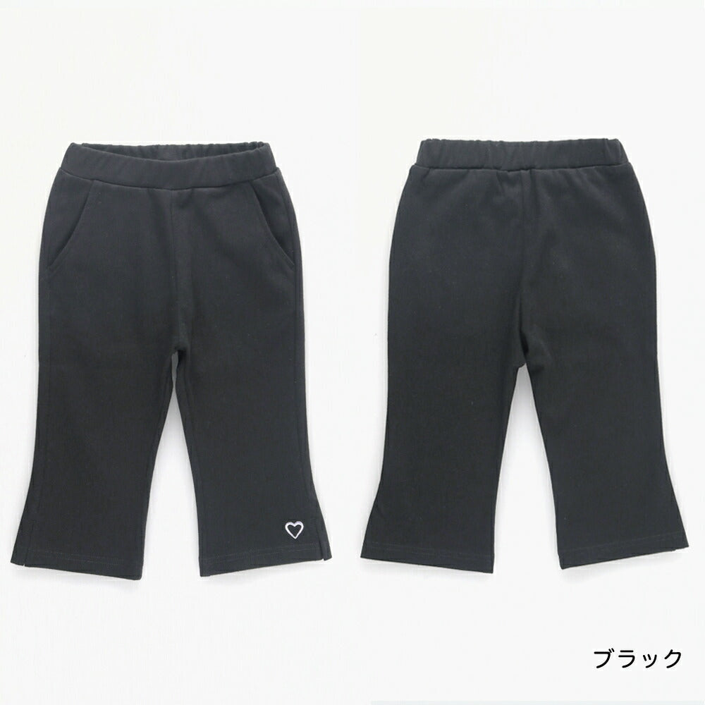日本童裝 Branshes 心形刺繡彈力七分褲 80-130cm 女童款 夏季 PANTS
