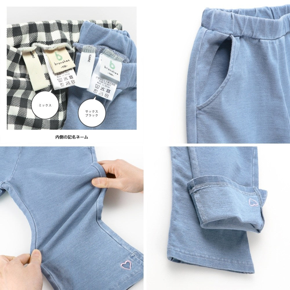 日本童裝 Branshes 心形刺繡彈力七分褲 80-130cm 女童款 夏季 PANTS