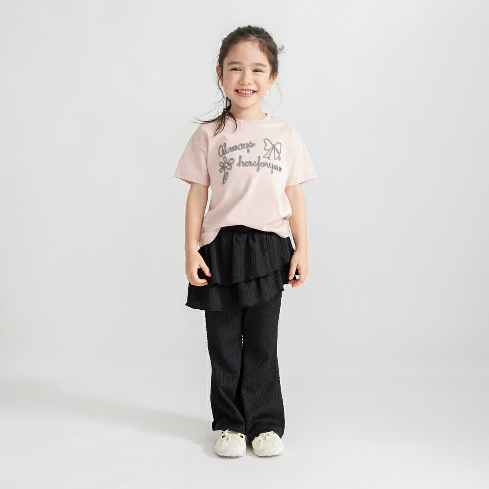 日本童裝 Branshes 荷葉邊假兩件喇叭褲 80-150cm 女童款 夏季 PANTS