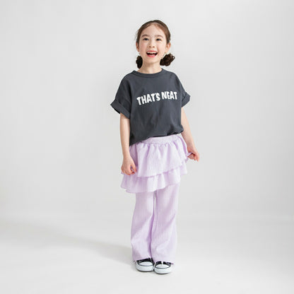 日本童裝 Branshes 荷葉邊假兩件喇叭褲 80-150cm 女童款 夏季 PANTS