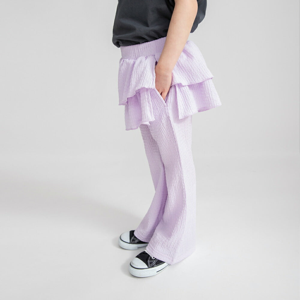 日本童裝 Branshes 荷葉邊假兩件喇叭褲 80-150cm 女童款 夏季 PANTS