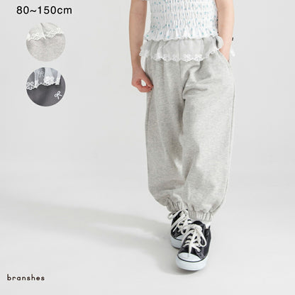 日本童裝 Branshes 蕾絲腰帶運動褲 80-150cm 女童款 夏季 PANTS