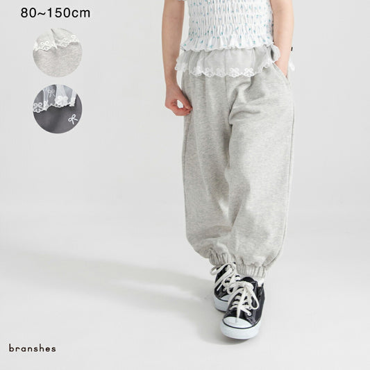 日本童裝 Branshes 蕾絲腰帶運動褲 80-150cm 女童款 夏季 PANTS