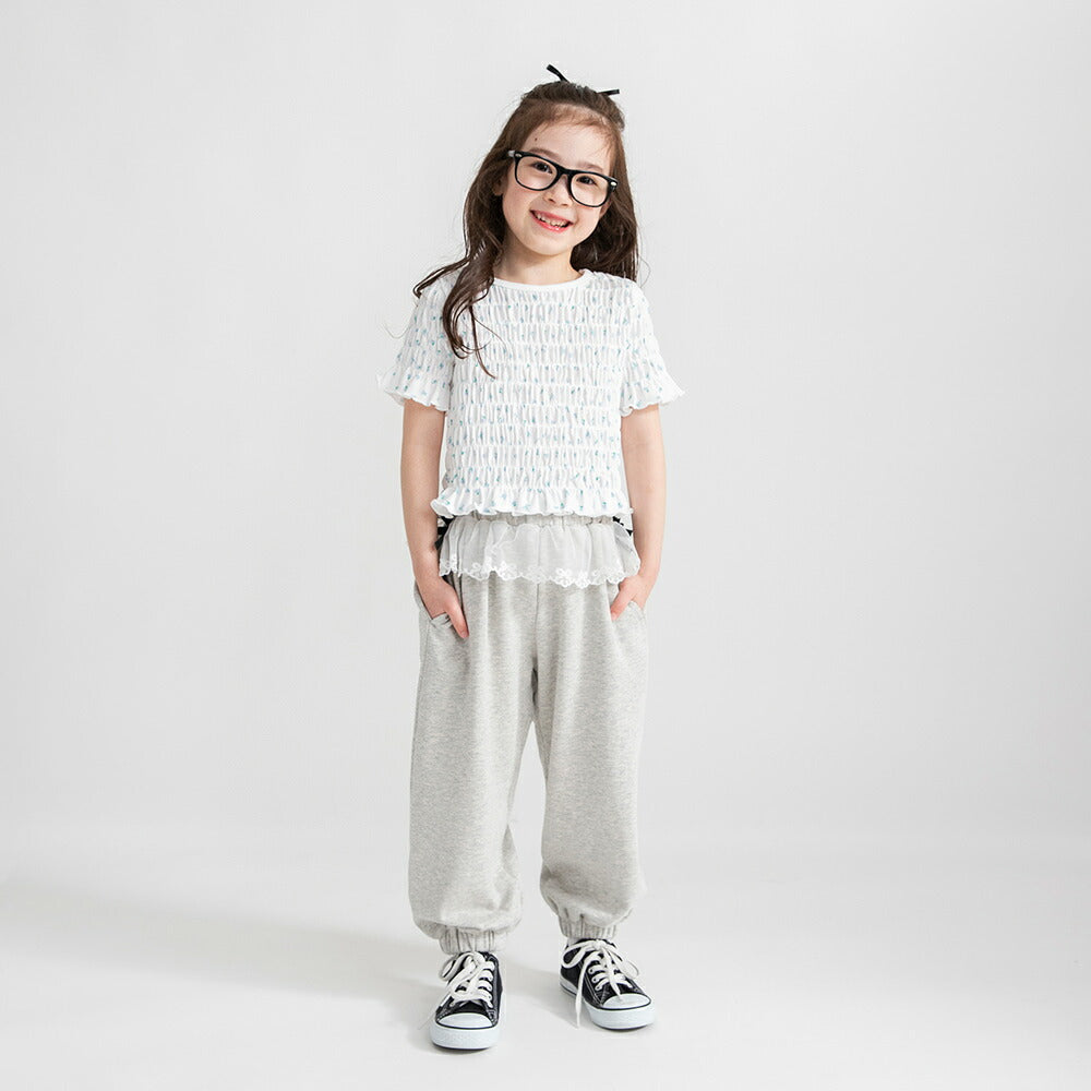 日本童裝 Branshes 蕾絲腰帶運動褲 80-150cm 女童款 夏季 PANTS