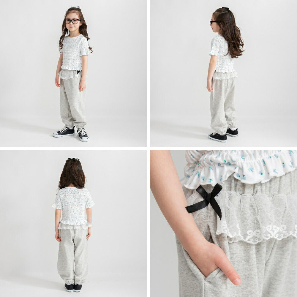 日本童裝 Branshes 蕾絲腰帶運動褲 80-150cm 女童款 夏季 PANTS
